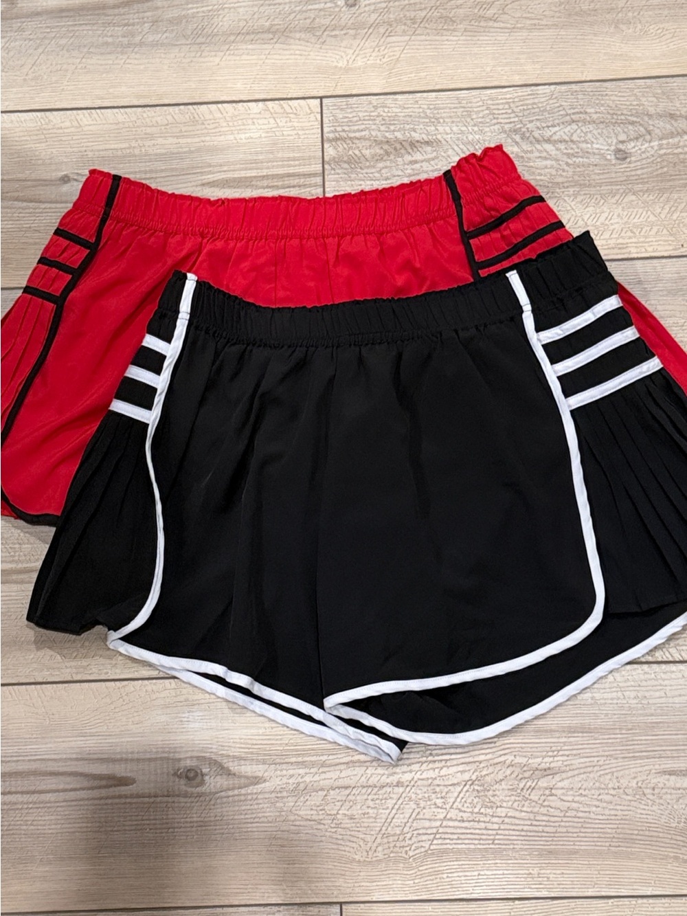 Athletic Layered running short  Set in Black and Red